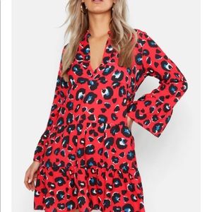 Plus leopard smock dress